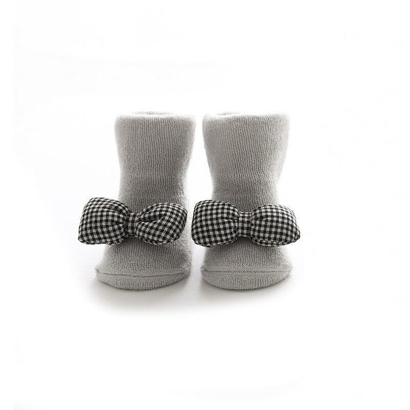 Chaussettes antidérapantes pour bébé fille, mignonnes, à semelle en caoutchouc, avec nœud d'oreille de lapin, princesse, d'anniversaire pour -né: C4 / XS for 0-6 month