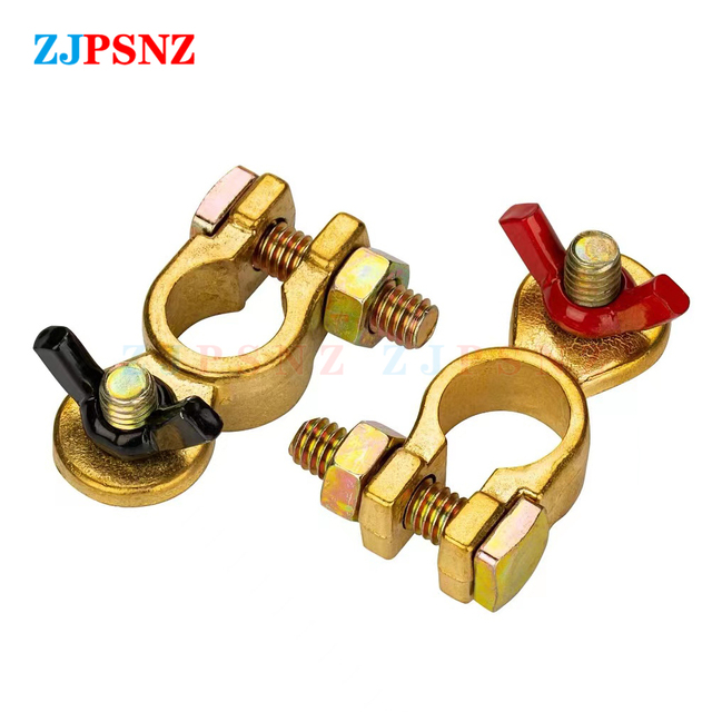 Auto Batterij Terminal Connector Positieve &amp; Nagative Batterij Quick Release Batterij Klemmen Messing Connector Auto Accessoires Universele: 1Pair