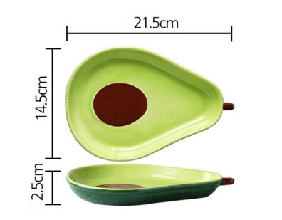 1 stk kæmpe sød avocado form keramisk frugtsalat tallerken snack skål ris suppe skål bordservice forsyninger 6.5 tommer wf: Avocado-e