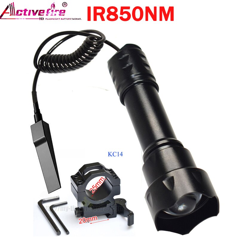 Infrared IR850NM supplementary light IR940NM flashlight night vision device strong light condensing focusing dim light: KC14 IR850