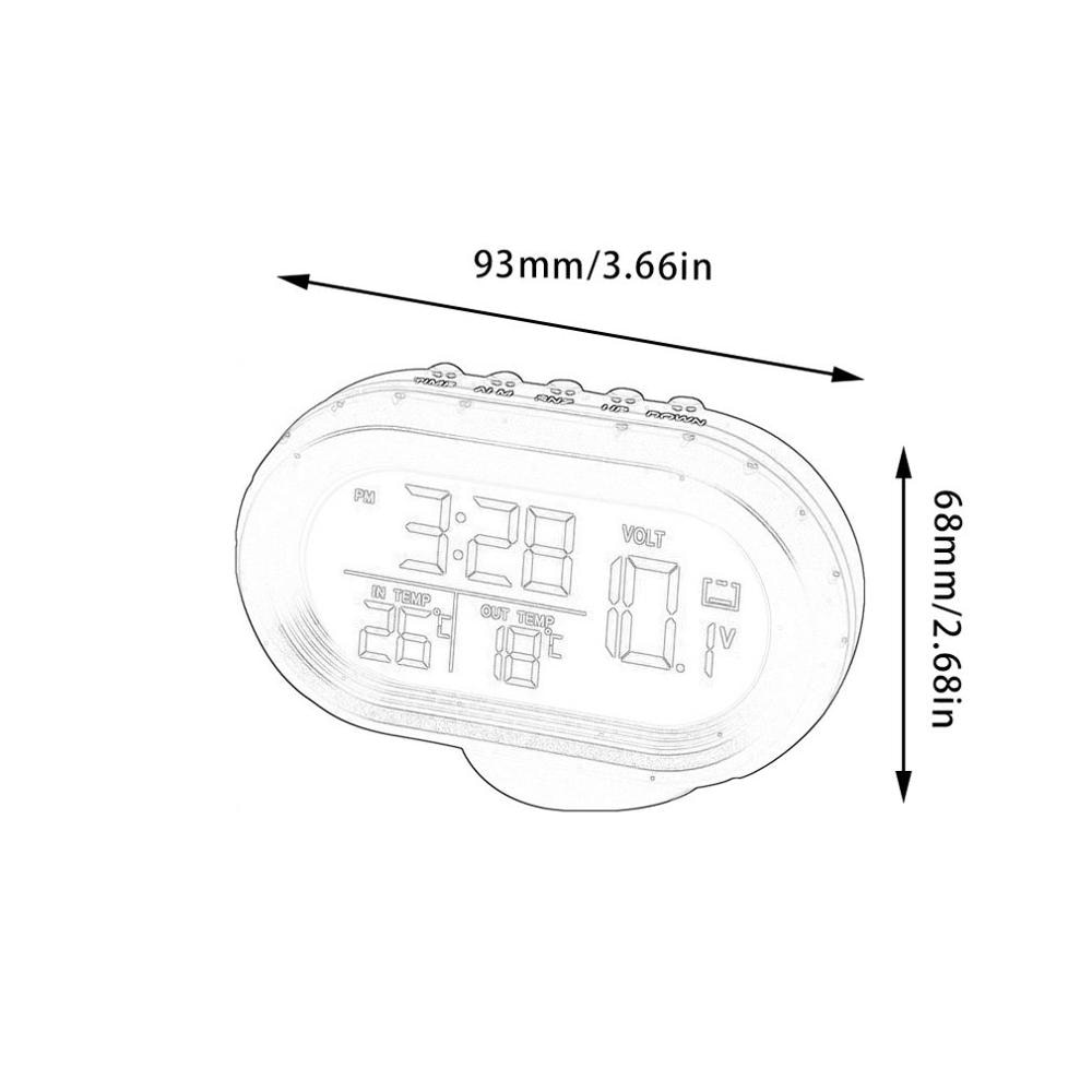 Çok fonksiyonlu araba sıcaklık saat voltmetre araba termometre elektronik saat araba gece lambası saat malzemeleri