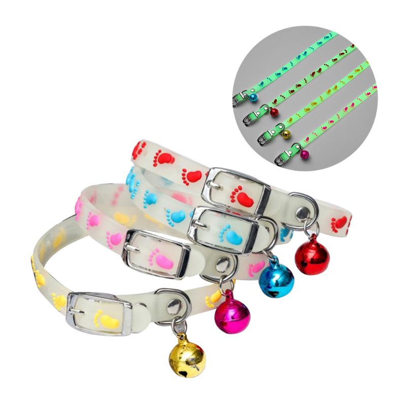 Huisdier Gloeiende Halsbanden Met Bells Glow Nachts Honden Katten Ketting Licht Lichtgevende Hals Ring Accessoires: F