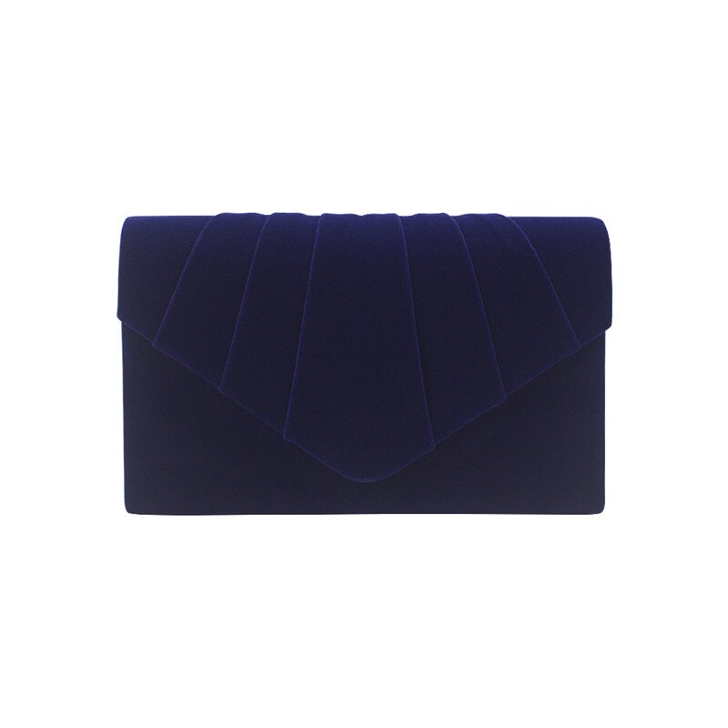 Sac à main en daim plissé pour femmes, pochette de soirée, de bal, de mariage: Royal blue
