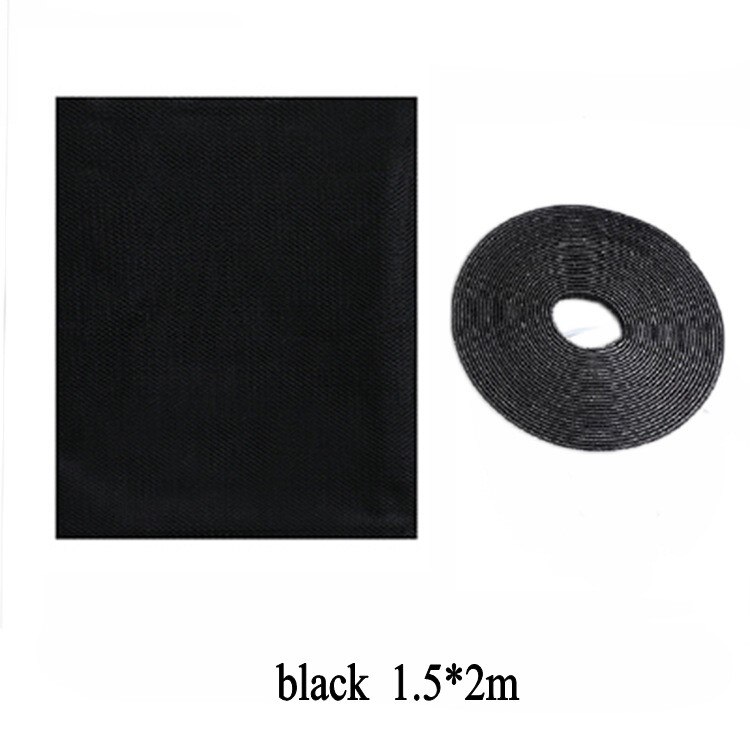 Door Window Screen Netting Inset Window Screen Mesh DIY Mesh Home Net Curtain Cut Netting Mosquito Net with Self Adhesive Velcro: Black-1.5x2m