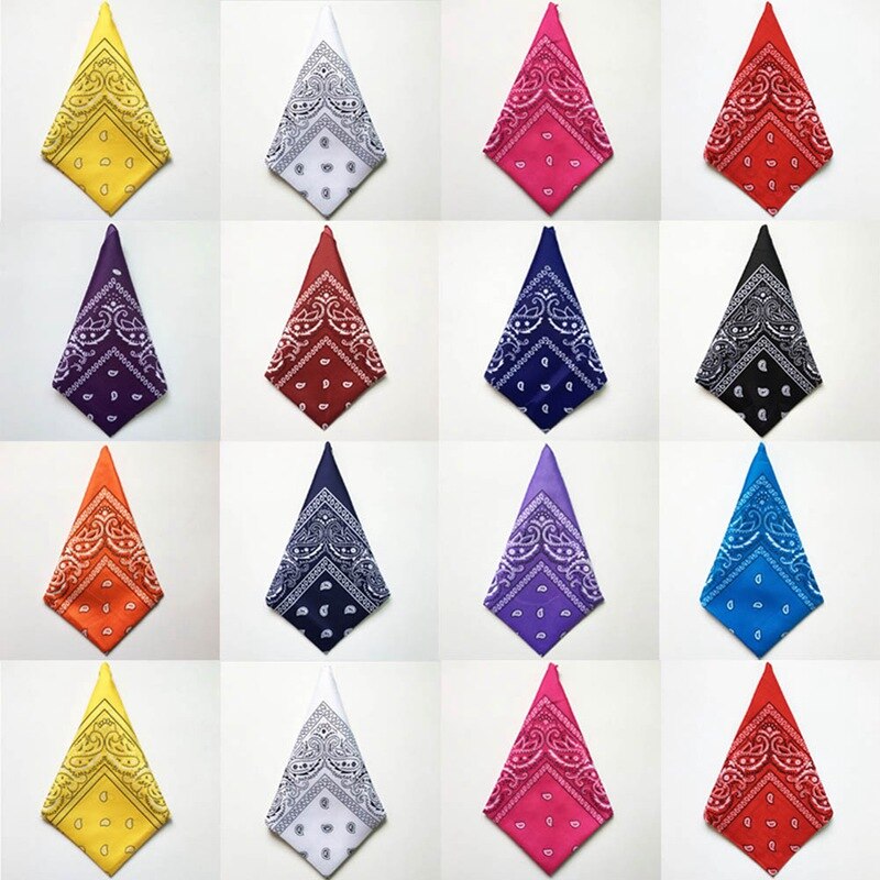 Bandana Square Scarf Unisex Hip Hop Headwear Hair Neck Scarf Men Square Scarves Print Handkerchie Cashew Flowers