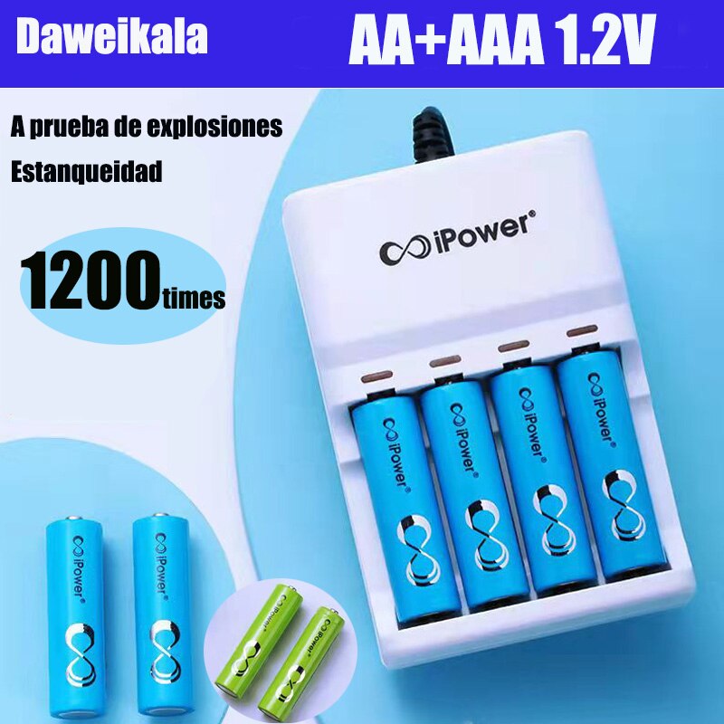 Batería Aa + Aaa 1,2 V Batería Recargable Ni-Mh Aa 800 Mah 3a Batería De Flash Aaa Con soporte De Batería 2Pcaaa/Aa