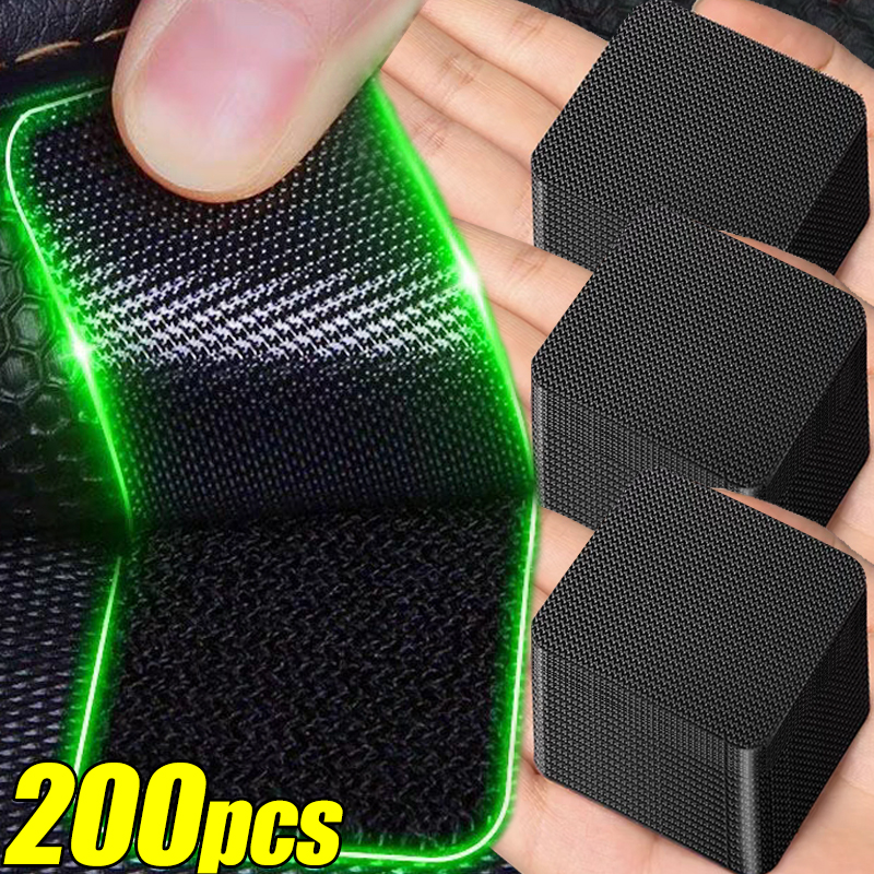 Cinta adhesiva de doble cara Extra fuerte, alfombrillas para el suelo del coche, organizador de cables de gancho y bucle autoadhesivo, sujetadores para alfombras para el hogar, 2/200x