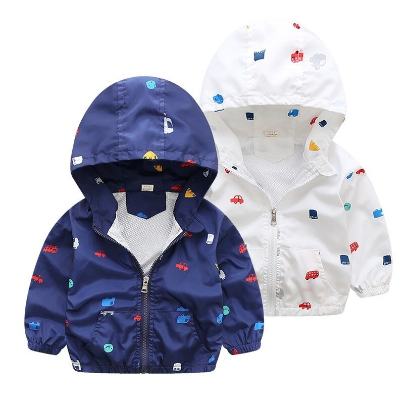 Primavera autunno 2020 nuovo bambino bambini giacca ragazzi vestiti di moda stampato felpa con cappuccio vento Del cappotto Del Fumetto della chiusura lampo casuale vestiti antivento