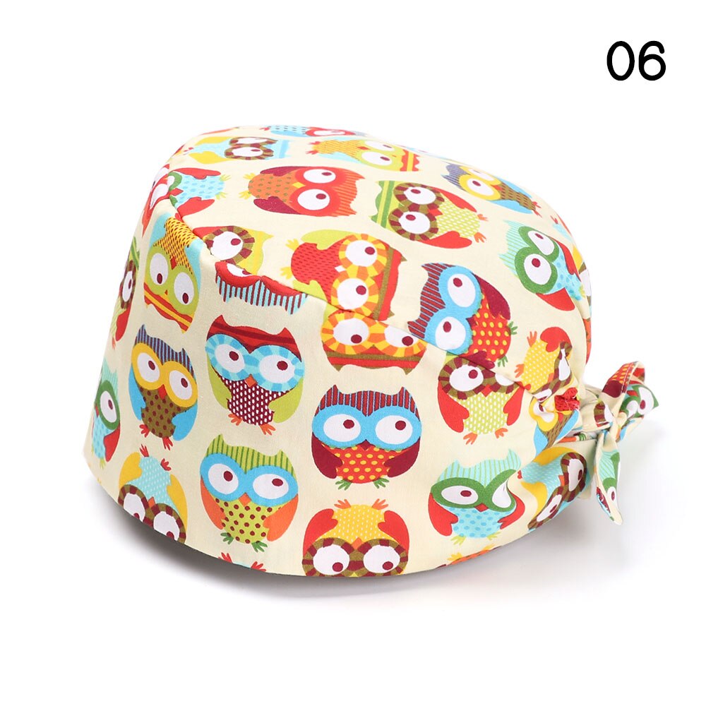 Bloemen Bouffant Sanitaire Hoed Met Zweetband Verstelbare Lus Beanie Hat Solid Mannen Hoed Vrouwen Hoeden Skullies Mutsen: 2-6