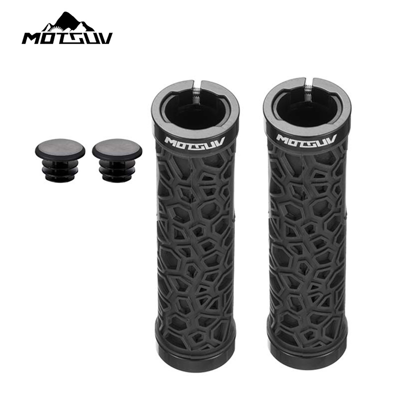 Empuñaduras huecas para bicicleta de montaña, empuñadura de manillar de goma antideslizante con bloqueo Bilateral, empuñaduras de manillar para bicicletas Bmx: Blanco