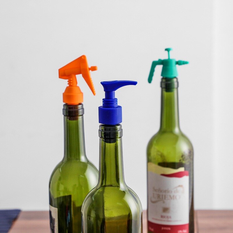 Nozzle Vorm Siliconen Vacuüm Wijnfles Stop Spray Hoofd Modellering Drank Wijn Kurk Plug Party Bar Gereedschap: 3Pcs