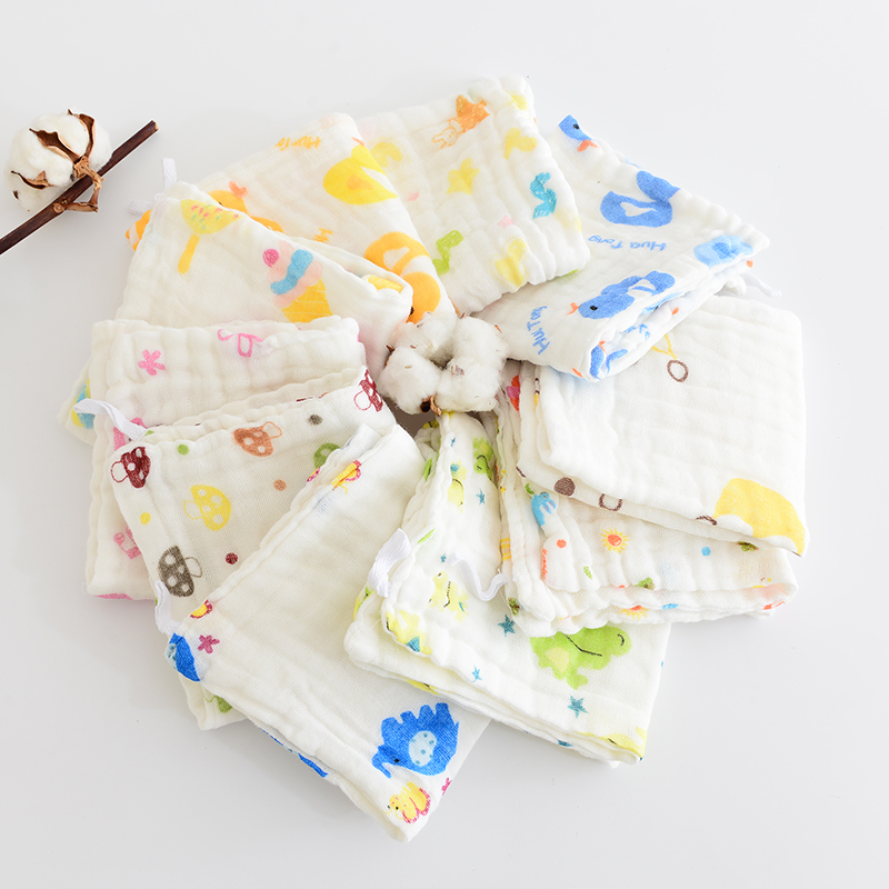 5 Stks/partij Baby Zakdoek Vierkante Fruit Patroon Handdoek 28X28 Cm Mousseline Katoen Baby Gezicht Handdoek Veeg Doek
