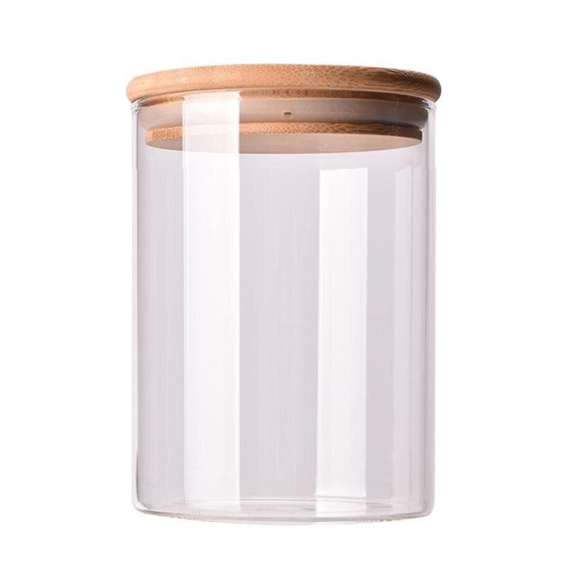 Klar glasskrukke forseglet beholder matoppbevaringsbeholder til løs te kaffebønne sukker salt: 300ml