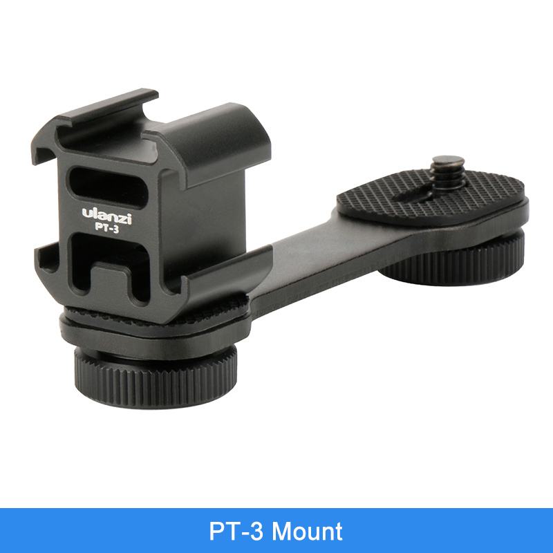 DJI OM 4 Osmo Mobile 2 3 Accessories Triple Shoe Mount Adapter Microphone Bracket for BY-MM1 for Zhiyun Smooth 4 Q: Black