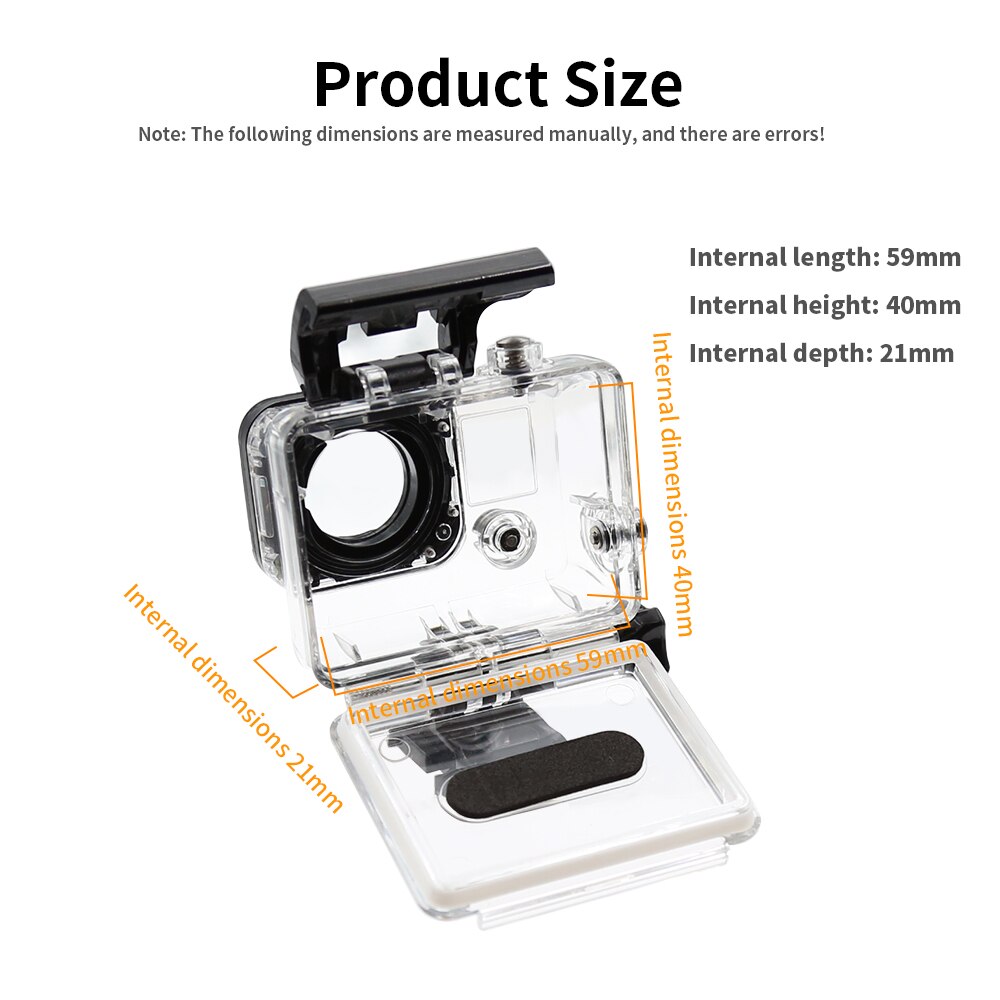 HONGDAK – coque étanche 45M pour GoPro Hero 3, noir et argent, avec support, boîtier de protection, accessoires pour caméra d&#39;action