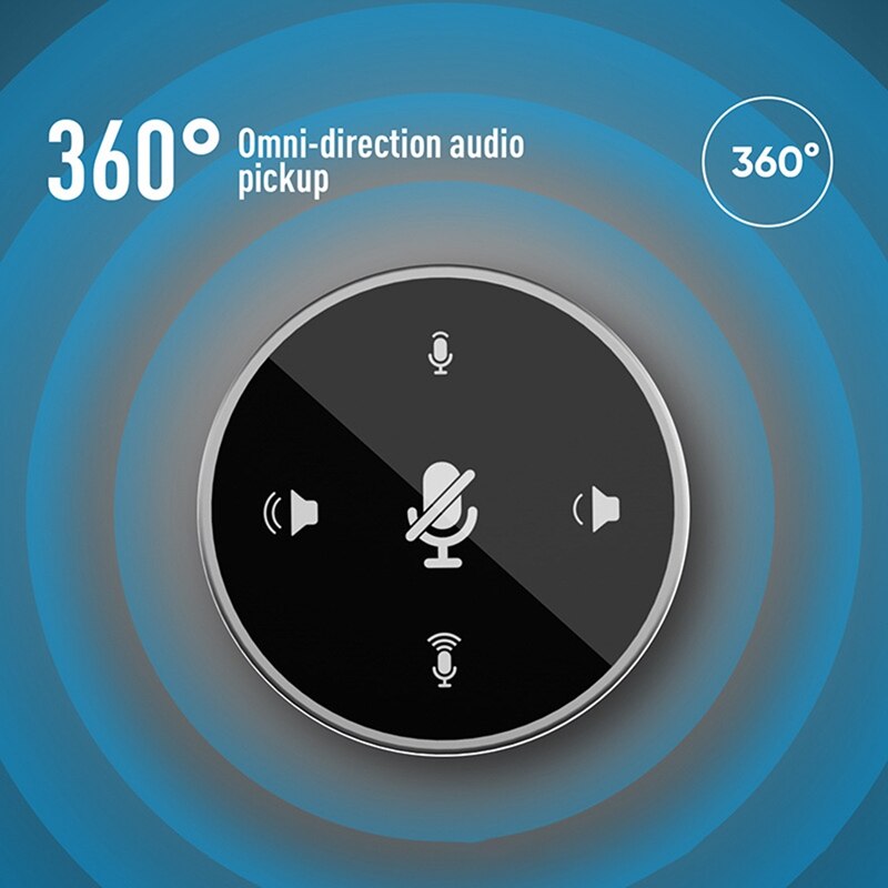 USB Conference Microphone,Omnidirectional PC Computer Condenser Mic with Mute Button for Meeting/Class Plug & Play