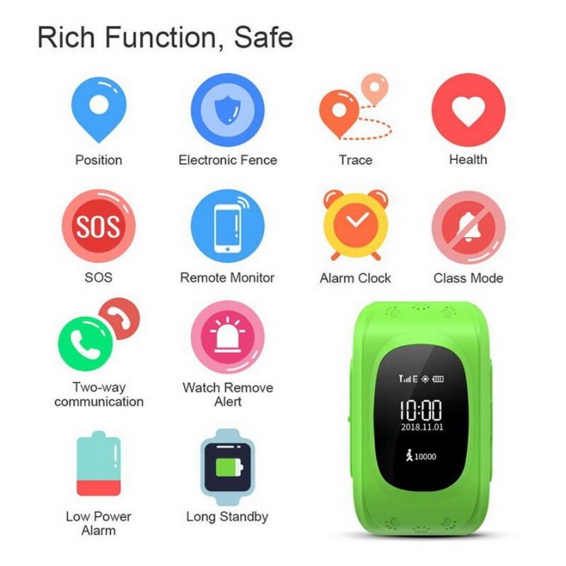 Tracker for Child Kid smart Watch SOS Safe Call Location Finder Locator Trackers smartwatch for Kids Children Anti Lost Monitor