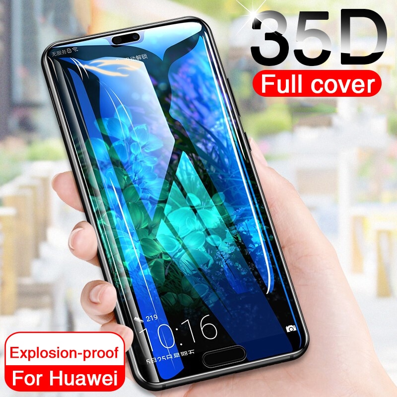 Vidrio Protector 35D para Huawei P20 Lite Pro P30 P10 Lite vidrio templado para Huawei Honor 9 Lite 10 V10 película protectora de pantalla