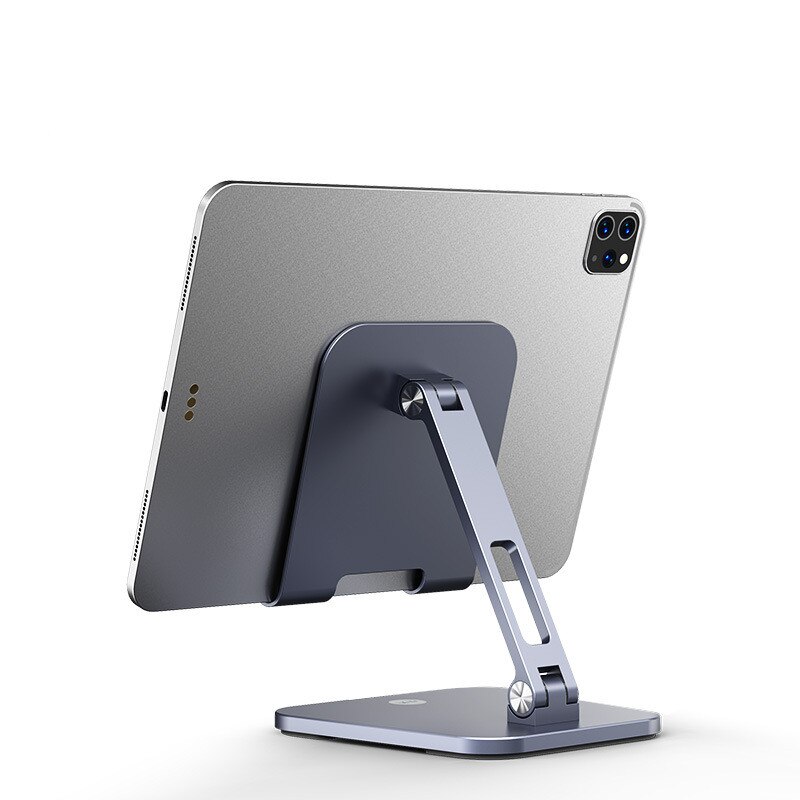 Bærbar stativ stigerør høydejusterbar aluminium sammenleggbar nettbrettstativ skrivebord notisbok kjøleholder til macbook 11-17 tommer: til nettbrett-pc-grå