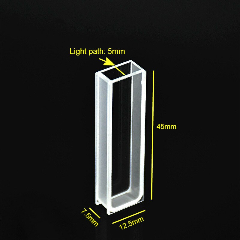 Quarz Küvette (Flüssigkeit Sonde Zelle) Absorption Zelle 5mm, Sauerei Reflektiert Licht Küvette 2 stücke/pk