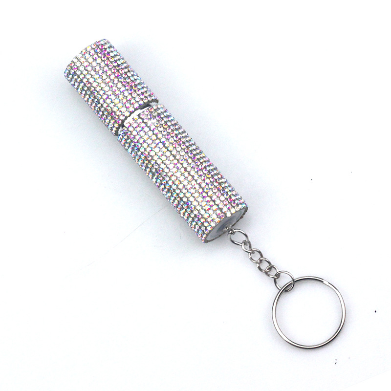 10Ml Diamant Parfum Fles Strass Lege Spuitfles Reizen Draagbare Pers Subbotteling Met Sleutelhangers Vrouwen Sieraden Cadeau: violet