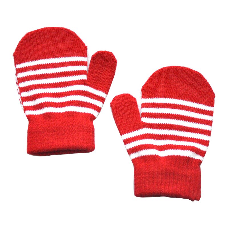 Inverno quente tricô luvas de lã para crianças 1-5 anos de idade d23-pinstripe envoltório para inverno quente tricô lã luvas: Red White