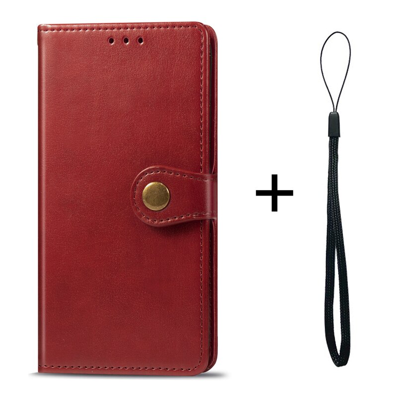 For Alcatel 3X Case Flip Luxury Leather Wallet Magnetic Adsorption Cover For Alcatel 3X X3 3 X 5048U 5048Y Phone Cases: Red