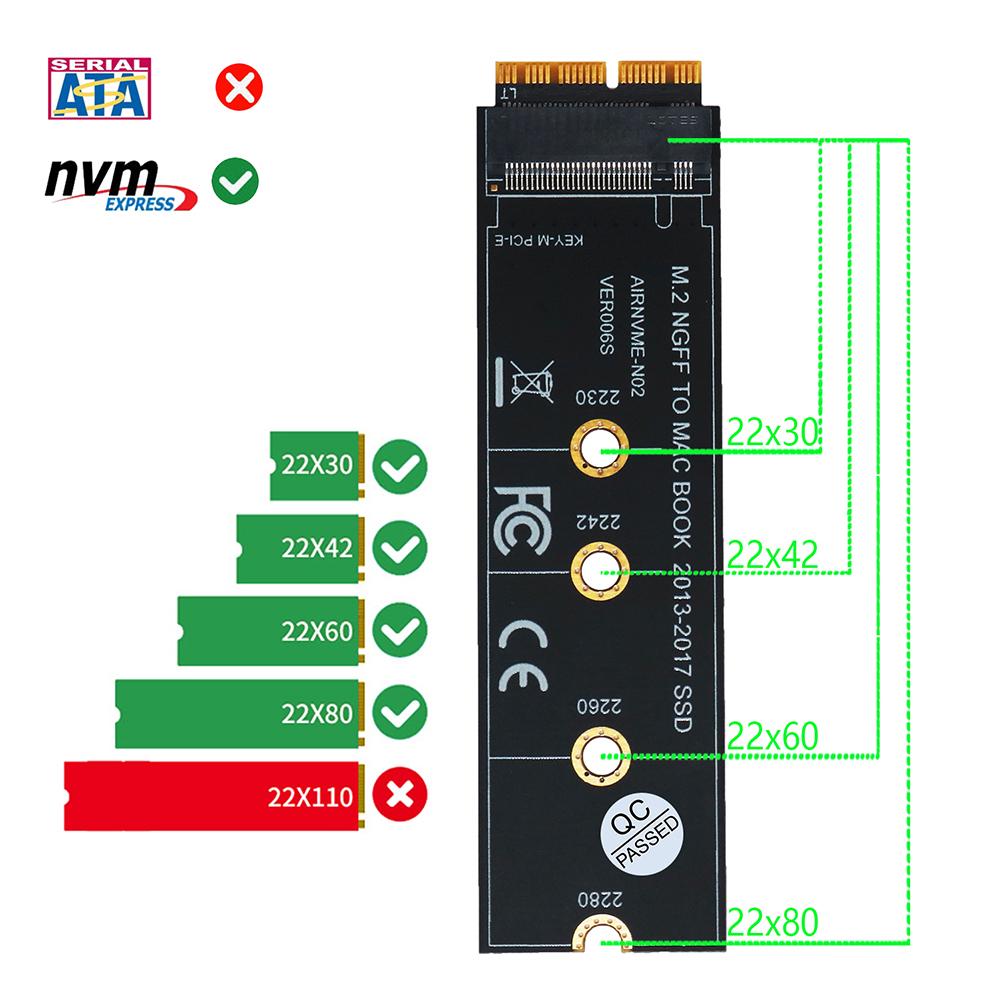 Durable PCB Adapter Delicate Texture M.2 NVME SSD Connector Card to for Apple SSD Adapter for MacBook Air Accessories