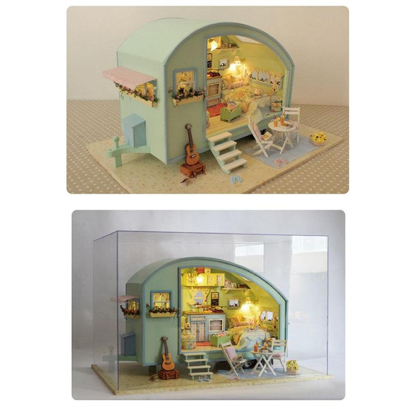 Diy Poppenhuis Handwerk Miniatuur Met Licht Meubels Kids Project Kit