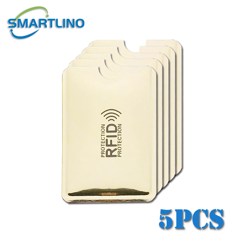 5/10/20 Stuks Anti Diefstal Bank Creditcard Protector Nfc Rfid Blokkeren Kaarthouder Portemonnee Cover aluminiumfolie Id Visitekaartje Case: Licht Bruin