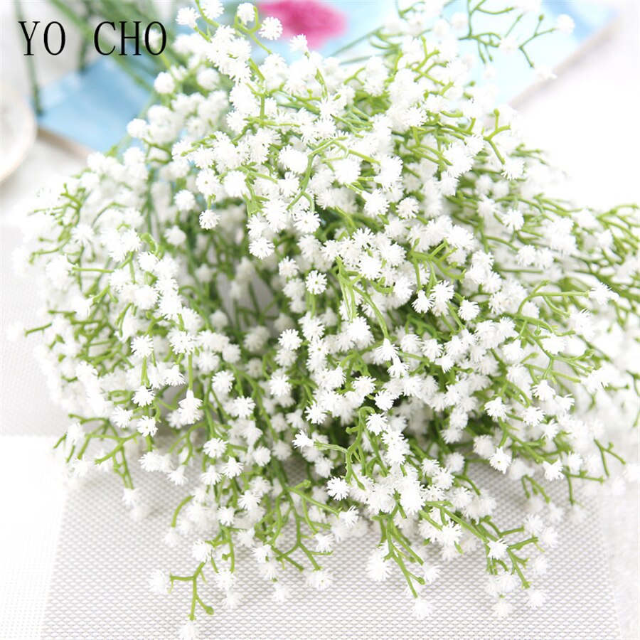 Yo cho diy bröllop bukett plast konstgjorda barnbarn bröllop håll blomma vita brudbukett brudtärna tillbehör