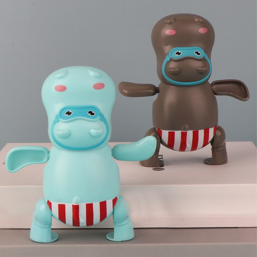 Bébé bassin enfants intéressant piscine flottant hippopotame ours enfants bain jouet ABS enfant en bas âge dessin animé Animal horloge natation