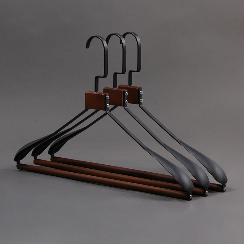 3 stuks Retro Metaal Houten Hanger Garderobe Brede Schouder Antislip Kleerhangers Huishoudelijke Jas Broek Past Droogrek Organizer