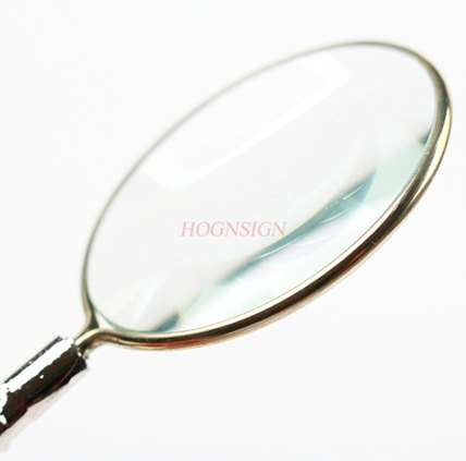 magnifying equipment Magnifying glass portable handheld optical glass old man looking at mobile phone magnifying