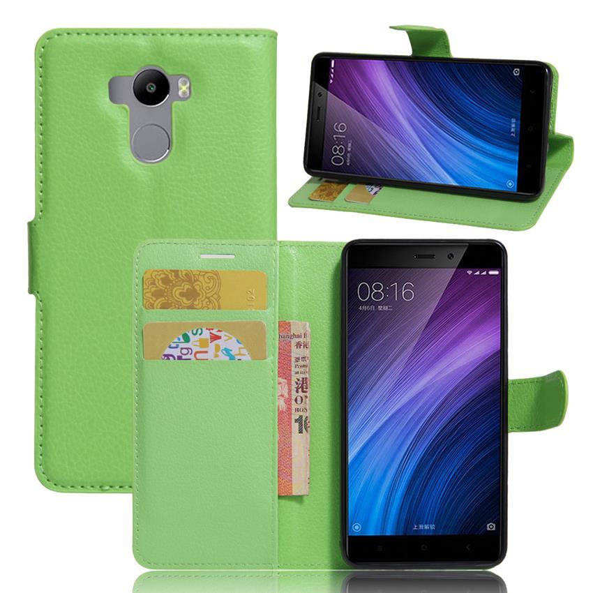 Coque arrière à rabat pour Xiaomi Redmi 4, sac à main avec fentes pour cartes, étui ajusté