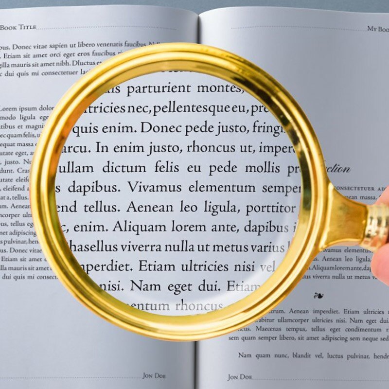 10X Portable Handheld HD Reading Magnifier Glass Mahogany Handle Reading Books Newspapers Insect Observation Classroom Science