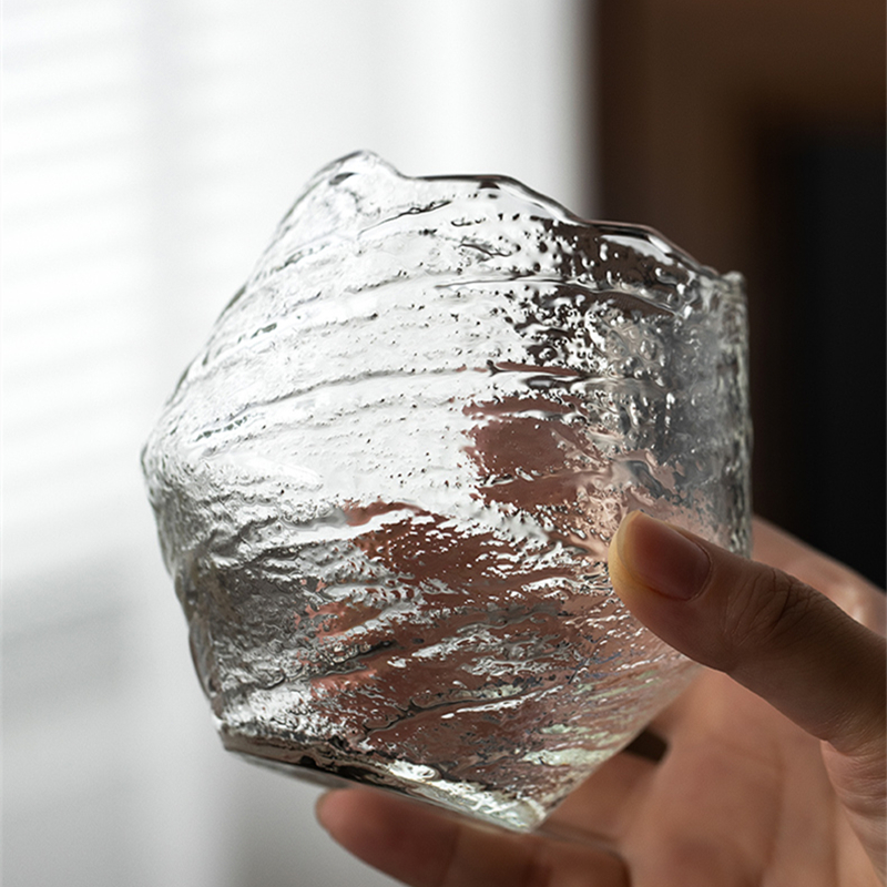 Japan EDO Blasen Schnee Kunstwerk Whiskey Ordentlich Glas Holz Kasten Nische Schnaps XO Whiskey Kristall Wein Glas Cognac Brandy Schwenker