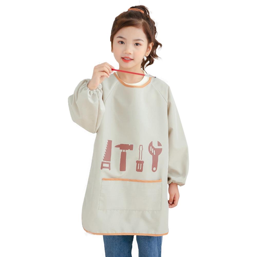 Smocks de peinture artistique pour enfants, tabliers imperméables à manches longues pour 90 à 150 Cm de hauteur, pour enfants de 6 à 8 ans: Kaki