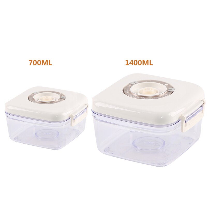 Circle Rectangle Square Food Storage Vacuum Container Different Capacity Vacuum Sealer Box Kitchen Storage for Vacuum Sealer: 700ML1400ML