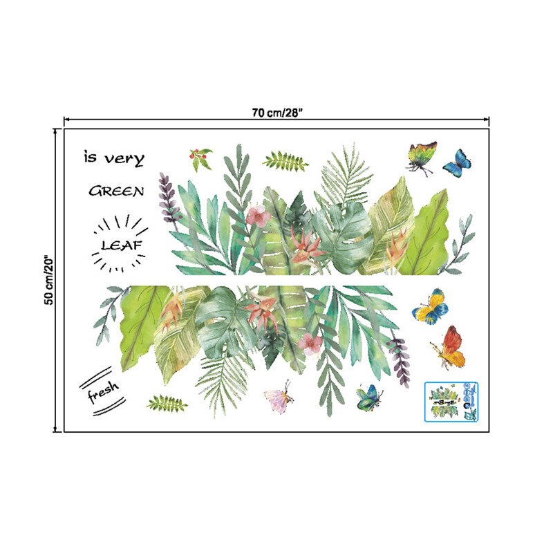 Rangoli Perrot Green Leaf Wall Sticker – Peel & Stick Decal For Living Room, Bedroom, Kids Room (41cm X 51cm) - View #4