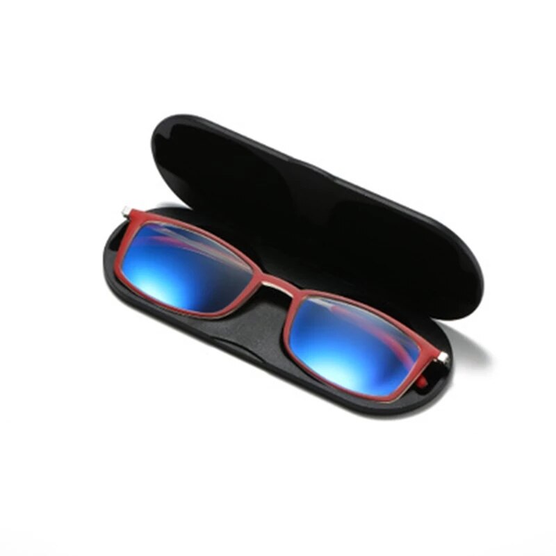 Dünne Anti-Blau Strahl Lesebrille Tragbare Platz Tr90 Brille Brillen Mit Telefon Magnetische fallen Brillen Rahmen Männer Frauen + 2