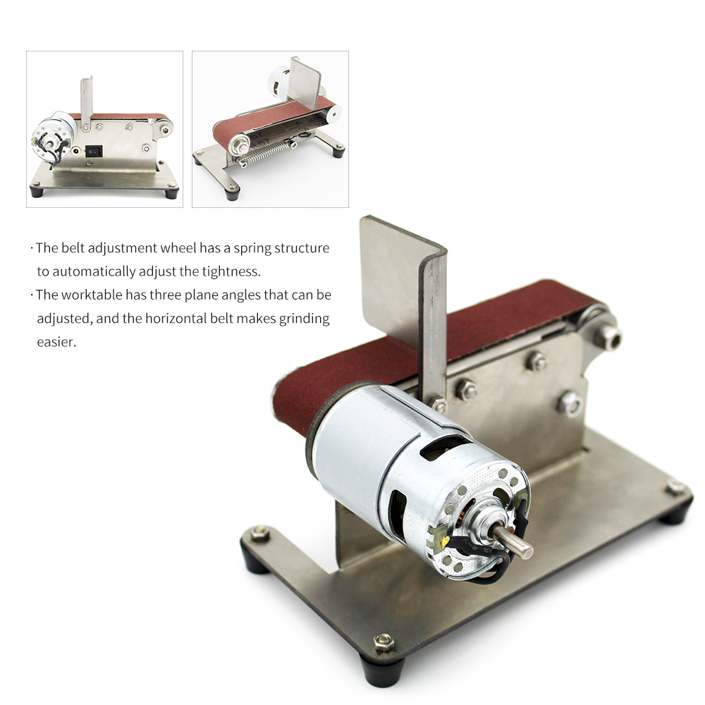 Horizontal Belt Sander Mini Electric Belt Grinding Sander Multifunctional Grinder DIY Polishing Grinding Machine: Default Title