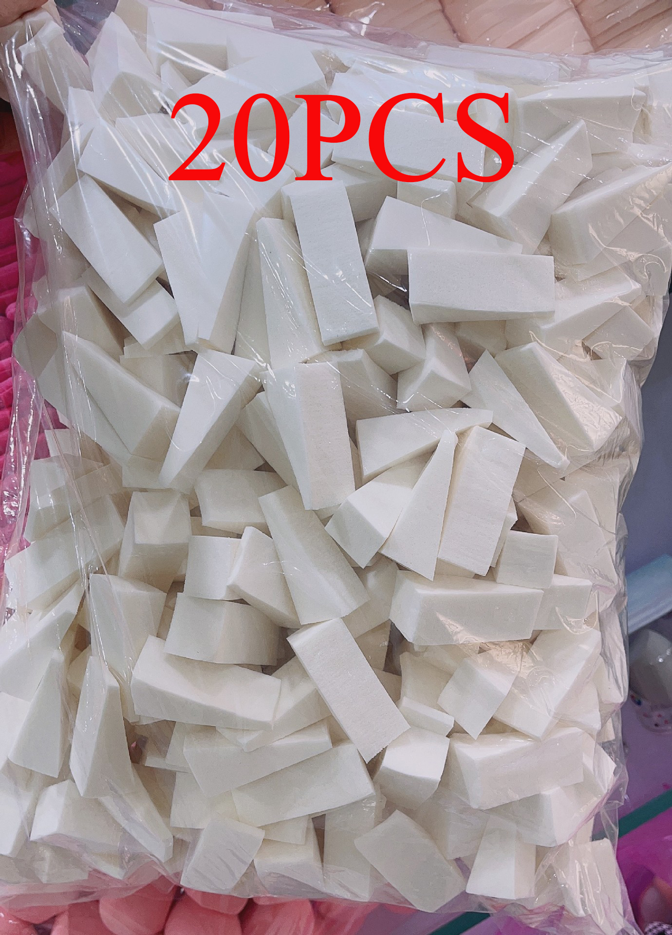 20/50 pezzi triangolo bianco spugna morbida pennello per unghie effetto sfumato pittura gel alone strumento per tintura pennello manicure fai da te trucco spugna Q9: Grigio chiaro