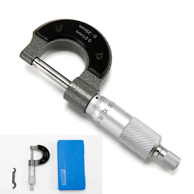 Precision Diameter Micrometer Caliper 0-25mm Hard Matte Alloy 0.01mm Precision Screw Microscope Tool Gauge