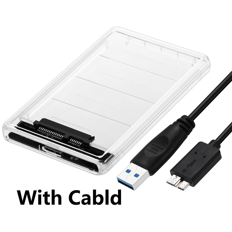 Boîtier transparent pour disque dur externe USB 2.5, SATA 3.0, boîtier SSD pouces, prend en charge le protocole SATAlll UASP, 2 to