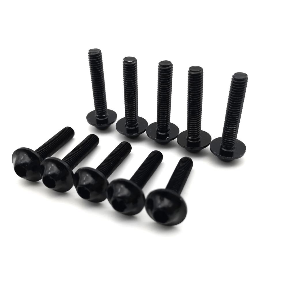 10Pcs Motorfiets Bouten Schroef M5 X 25 Mm Aluminium Versiering Bouten Zwart Geanodiseerd 25 Mm Bouten Zwarte Schroeven M5 cap Hoofd