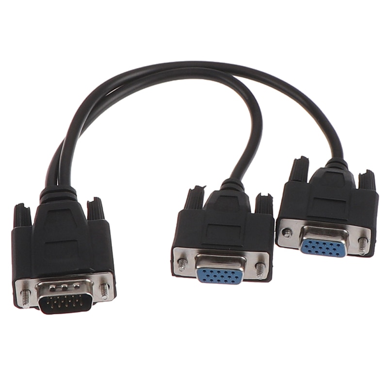 Adaptador VGA macho a 2 Vga Svga hembra, Cable divisor de Monitor de vídeo de 15 Pines,
