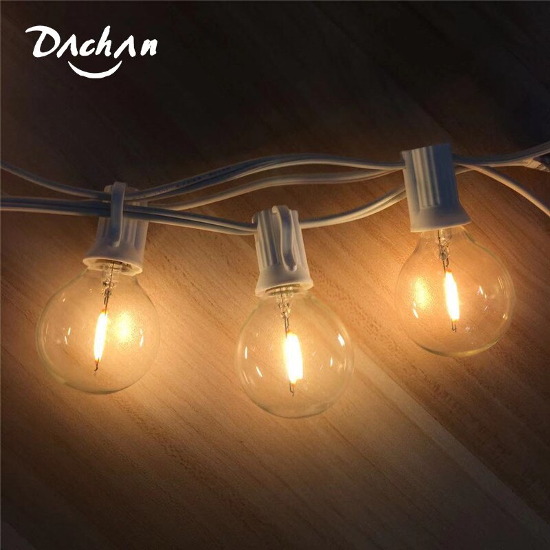 25Ft G40 Globus Glühbirne Lichterketten Mit 25 Klar Ball Jahrgang Leuchtmittel warm Weiß Ambiente Innen/Außen Hängenden Dach terrasse