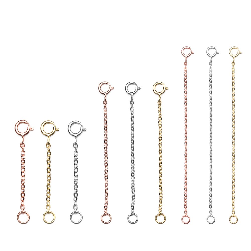 Kæde holdbart guld sølv rosa guld til armbånd halskæde gør-det-selv smykker tilbehør forlænger sikkerhedskæde forlænger