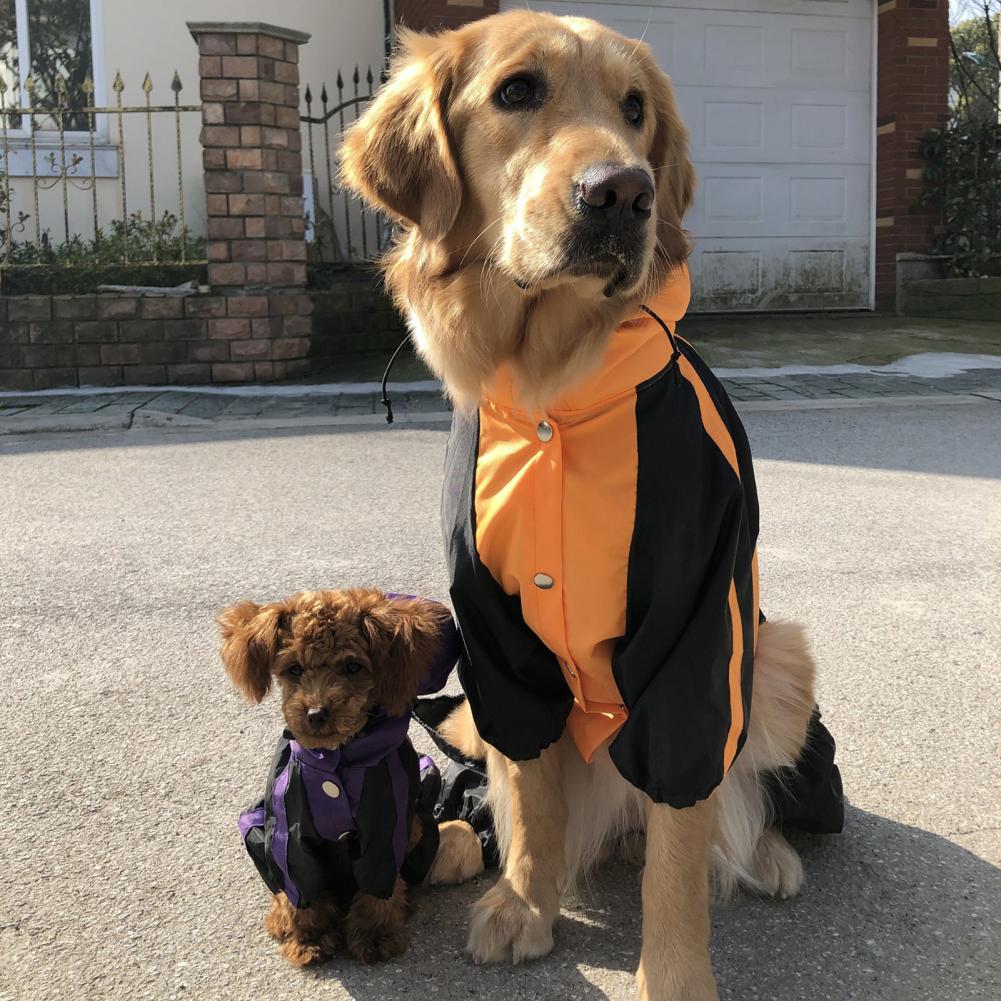 Pet Raincoat Hooded Breathable Waterproof Dog Four-legged Raincoat for Outdoor Dog Raincoat Jumpsuit Reflective Rain Coat
